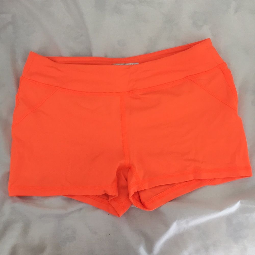 Forever21 orange spandex shorts